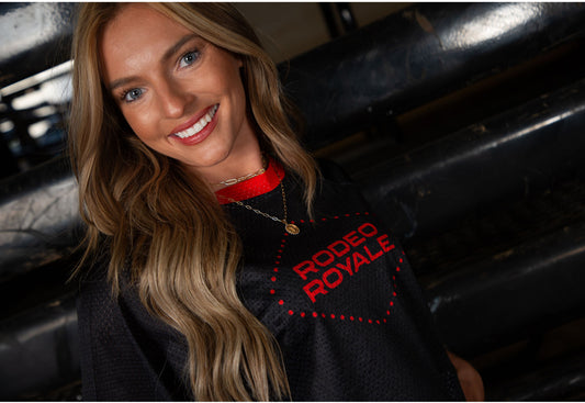 Ladies Rodeo Royale Oversize Crop Jersey Tee